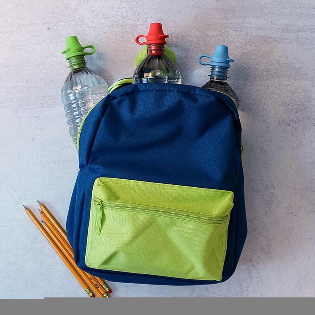 4PCS No Spill Water Bottle Caps, Silicone Universal Bottle Spout Adapter Water Bottle Topper for Toddlers Baby Adults Children