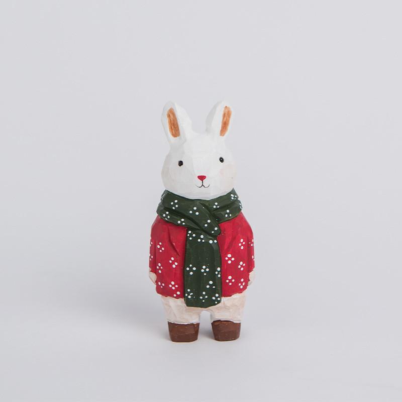 

Wooden Bunny Figurine Office Desk Decor With Modern Style For Gift Giving