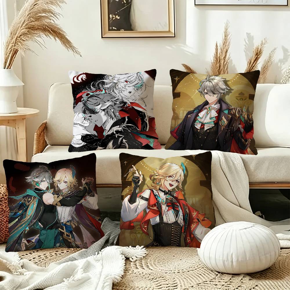 Genshin Impact Kaveh Alhaitham Pillow Cover Design cushion Cover decor Holiday Decorati