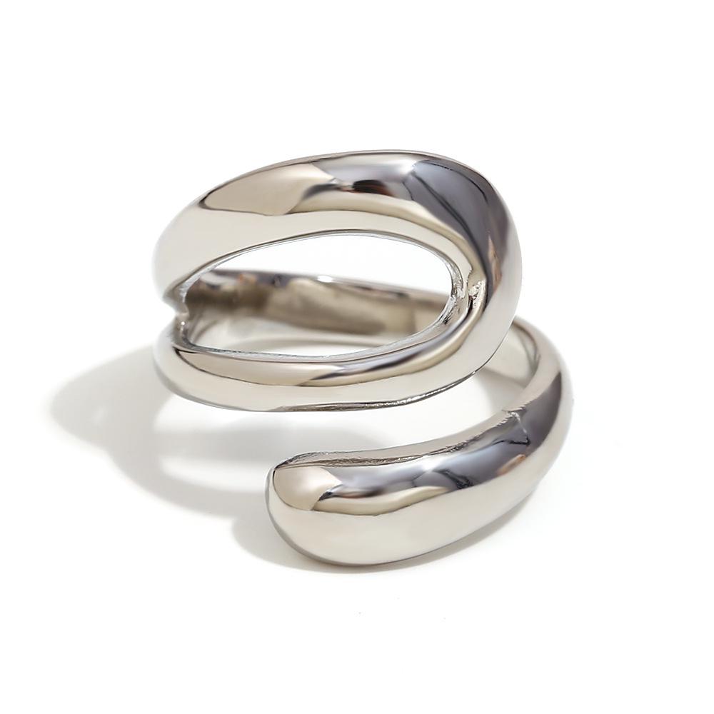 Retro European-American Hammered Heart Seal Ring in 18K Gold-Plated Stainless Steel Size 7