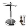 Alloy Construction Razor and Brush Stand Weighted Bottom Chrome Finish Manual Razor Rack Extra Wide Openings Safety