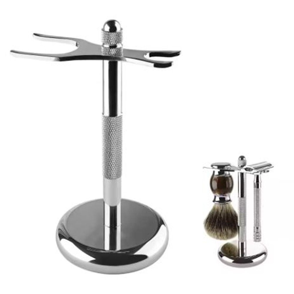 Zinc Zinc Alloy Construction Shaving Brush Stand Chrome Finish Razor Storage Bracket Men Shaving
