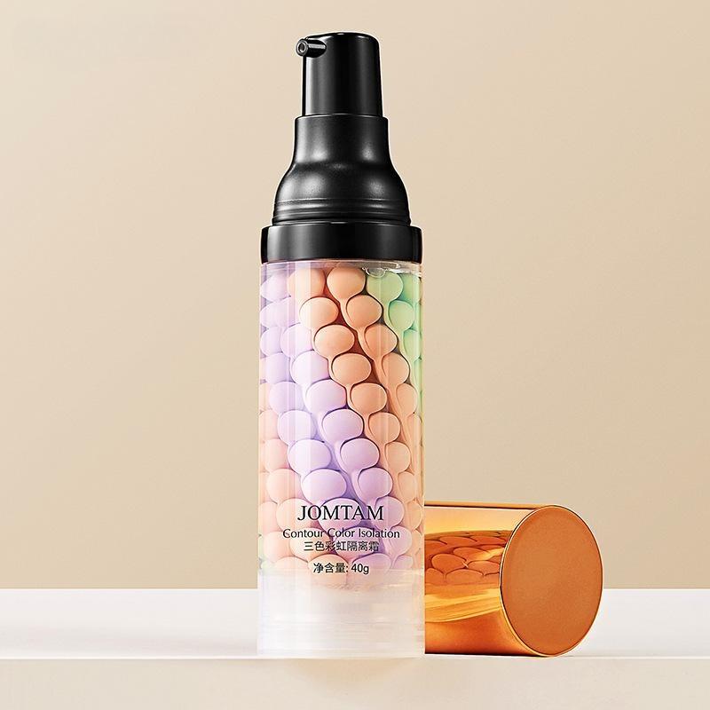 

Трехцветный радужный изолирующий крем, осветляющий тон кожи, освежающий, увлажняющий, грунтовка для макияжа, натуральный макияж телесного цвета, основа для омоложения кожи 40g