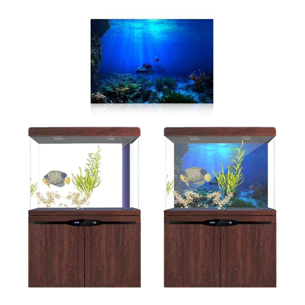 

Adhesive Fish Tank Decoration 3D Effect Seaworld Poster 3D Aquarium Background Aquarium Decoration