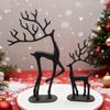 Christmas Reindeer Statue Minimalist Artistic Deer Figurine Metal Animal Sculpture Home Office Desktop Decoration Ornament