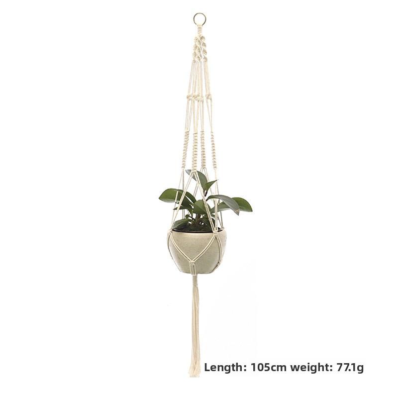 

Macrame Hanging Planter Holder Handmade Cotton Rope Plant Basket for Indoor Outdoor Garden Balcony Patio Home Wall Decor