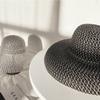 Retro Round Top Big Straw Hat Ladies Sun Hats Travel Holiday Visor Hats Vintage Women Beach Hat Black and White