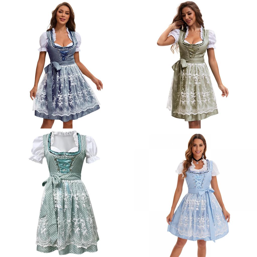 Ethnic Print Beer Costume Dress Female Ethnic Tribal Design For Oktoberfest And Themed Festivals