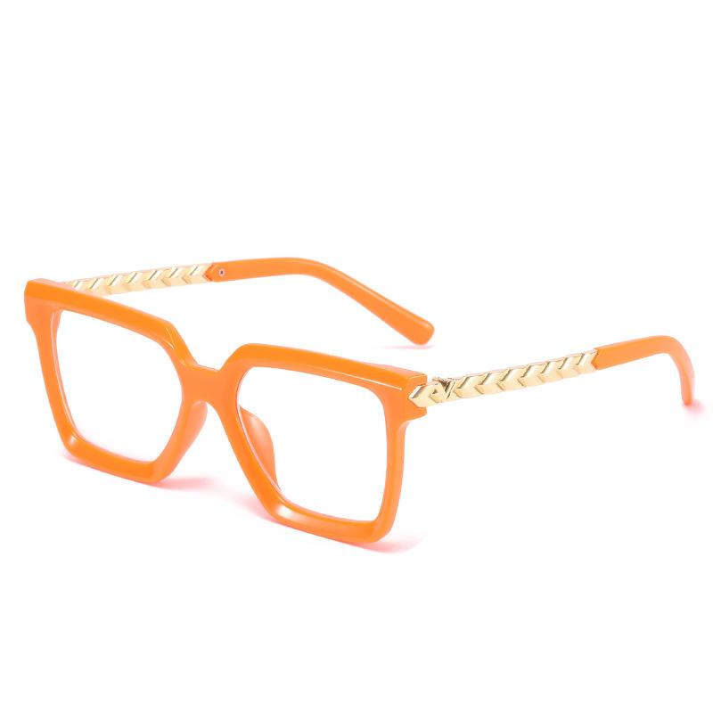 

Весенне-летние очки теплых оттенков с широкой оправой, персонализированные металлические квадратные солнцезащитные очки, разноцветные очки для женщин spot