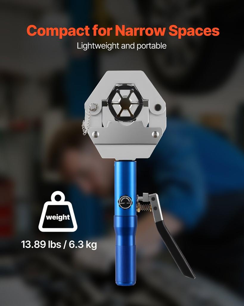 Hydraulische Slangkrimper, Hydra-Krimp AC Slangkrimper Kit met 7 Matrijzen Snap-On, Geïntegreerd Handmatig Hydraulisch A/C Slangen Krimpgereedschap voor Automotive & Air