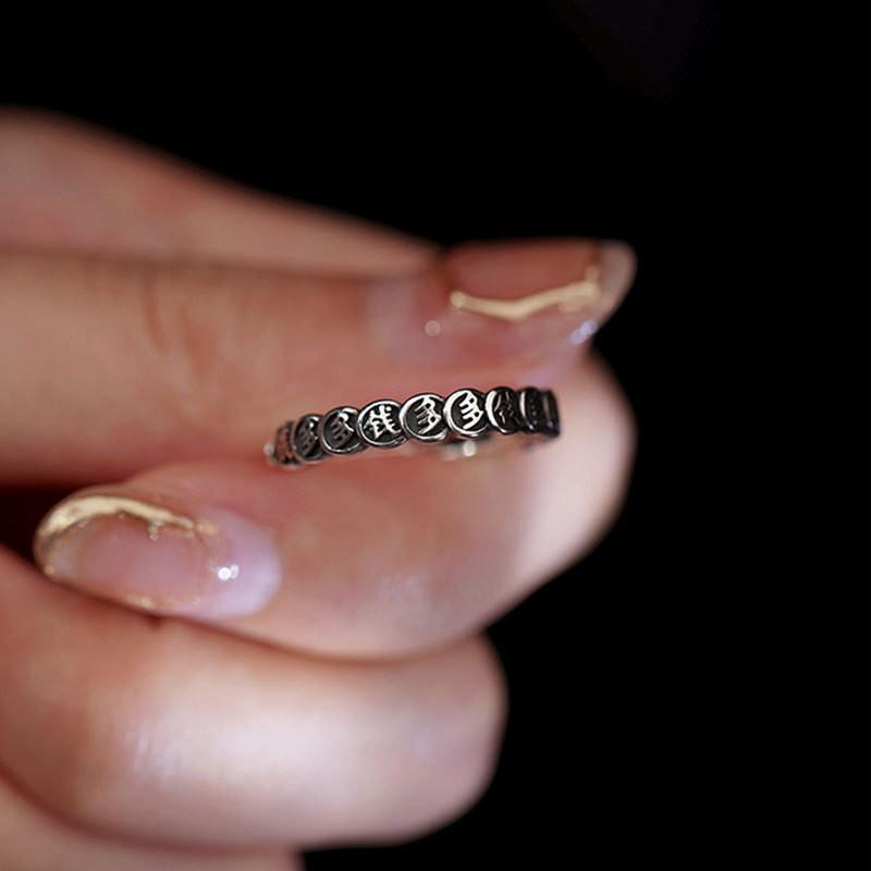 

Регулируемое женское шикарное кольцо с кошкой в ретро-эстетике и геометрической формы серебристого цвета J1703 Large