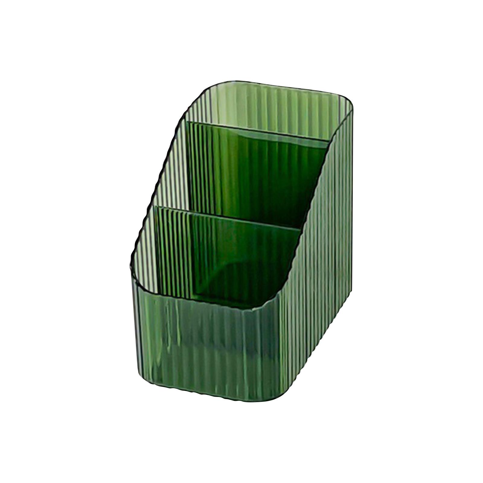 

Роскошный ящик для хранения, настольный держатель для косметических ручек, ведро для хранения косметики, прозрачная трапециевидная косметическая полка One Size зелёный