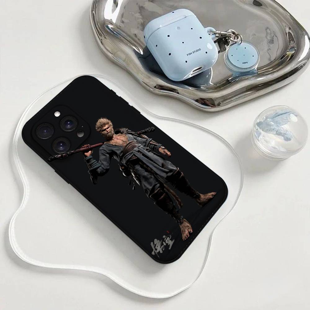Black Myth Wukong Games Phone Case Phone Case For Iphone 17 16 15 11 13 14 Pro Max X Xr Xs Max 12mini Black Shell Cover Case
