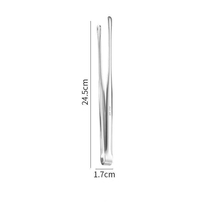 1pcs Stainless Steel Grill Tongs Cooking Utensils for BBQ Baking Silver Kitchen Accessories Camping Supplies