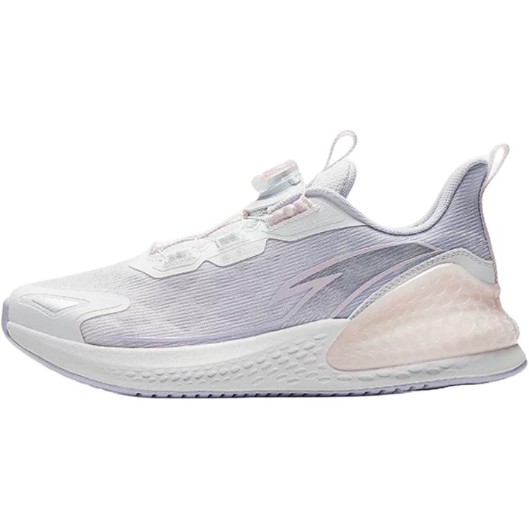 Anta Kids C37 Comfortable Versatile Shock Absorbing Breathable Low Top Running Shoes Kids Running Shoes White Purple Pink A22525590-2