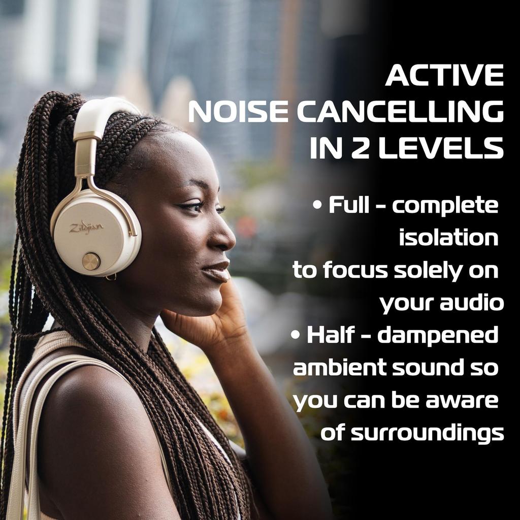 Zildjian ALCHEM-E Perfect Tune Overbayer Wireless Headphones with Noise Cancelling, Bluetooth 5.3, and 45 Hours of Playtime (NAZLFZXHP0032)