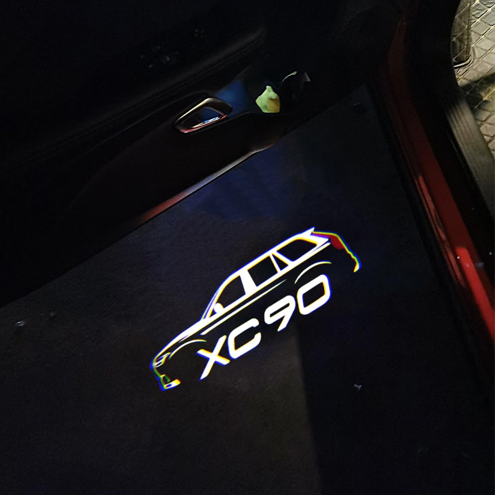 LED Courtesy Lamp for Volvo XC90, Welcome Light, Courtesy Light with Logo Projection and Ghost Shield, Compatible with Volvo XC40, XC60, and XC90