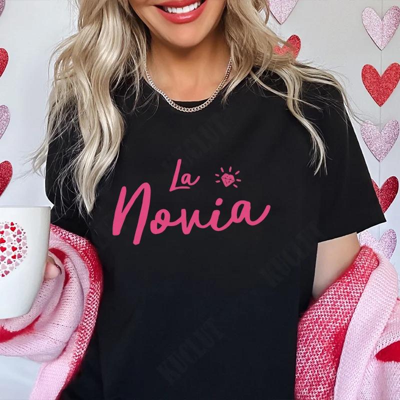 Girl Team Bride Squad T-shirt Spanish Women Bachelorette Hen Party Tee Shirt Bridal Wedding Single Farewell Short Sleeve Tops