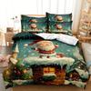 Christmas Bedding Set Santa Claus 3D Printed Duvet Cover Set Soft Single Double Size Bed Set  Christmas Decorations