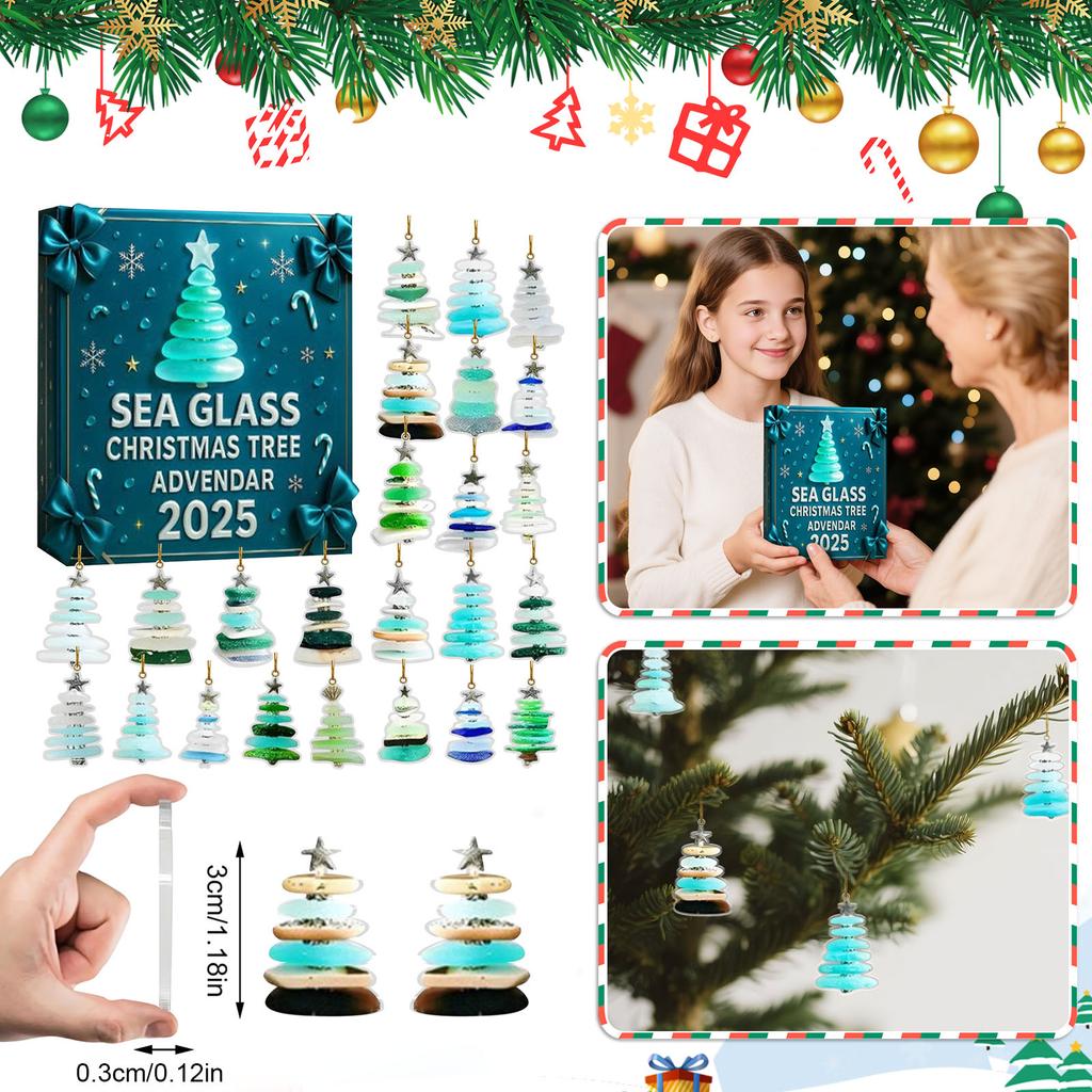 2D Flat Acrylic Mystery Box 24pcs Pendant With Airplane Box Funny Christmas Countdown Calendar