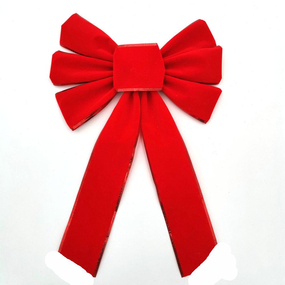Gold Velvet Christmas Tree Topper Bow Decoration