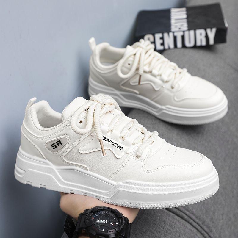

New Breathable Shoes for Men In Summer Men s Korean Style Trendy and Versatile White Shoes Thick-soled Sports Shoes 44