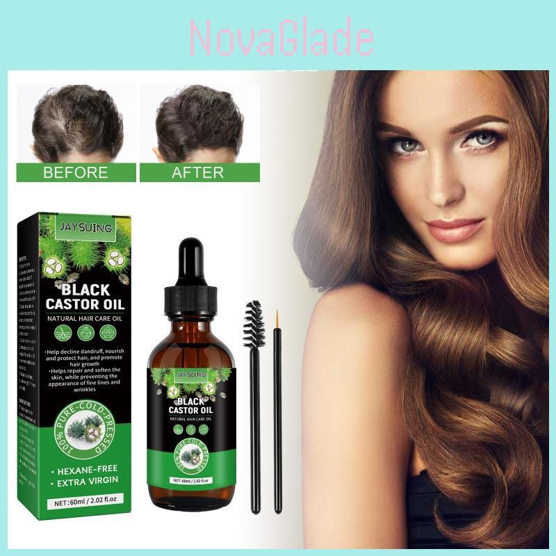 Jaysuing Castor Oil Hair Growth Serum Nourishing Moisturizing Anti Hair Loss 60ml