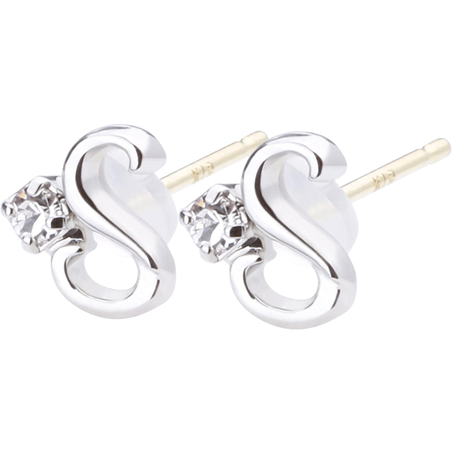 

LOKUMI Made in A E H K M N R S 3 18K K18 Petite Small Nickel Earrings, Initials, Japan, Y, Colors, Gold, Post, K18, Hypoallergenic, Small, Stud,