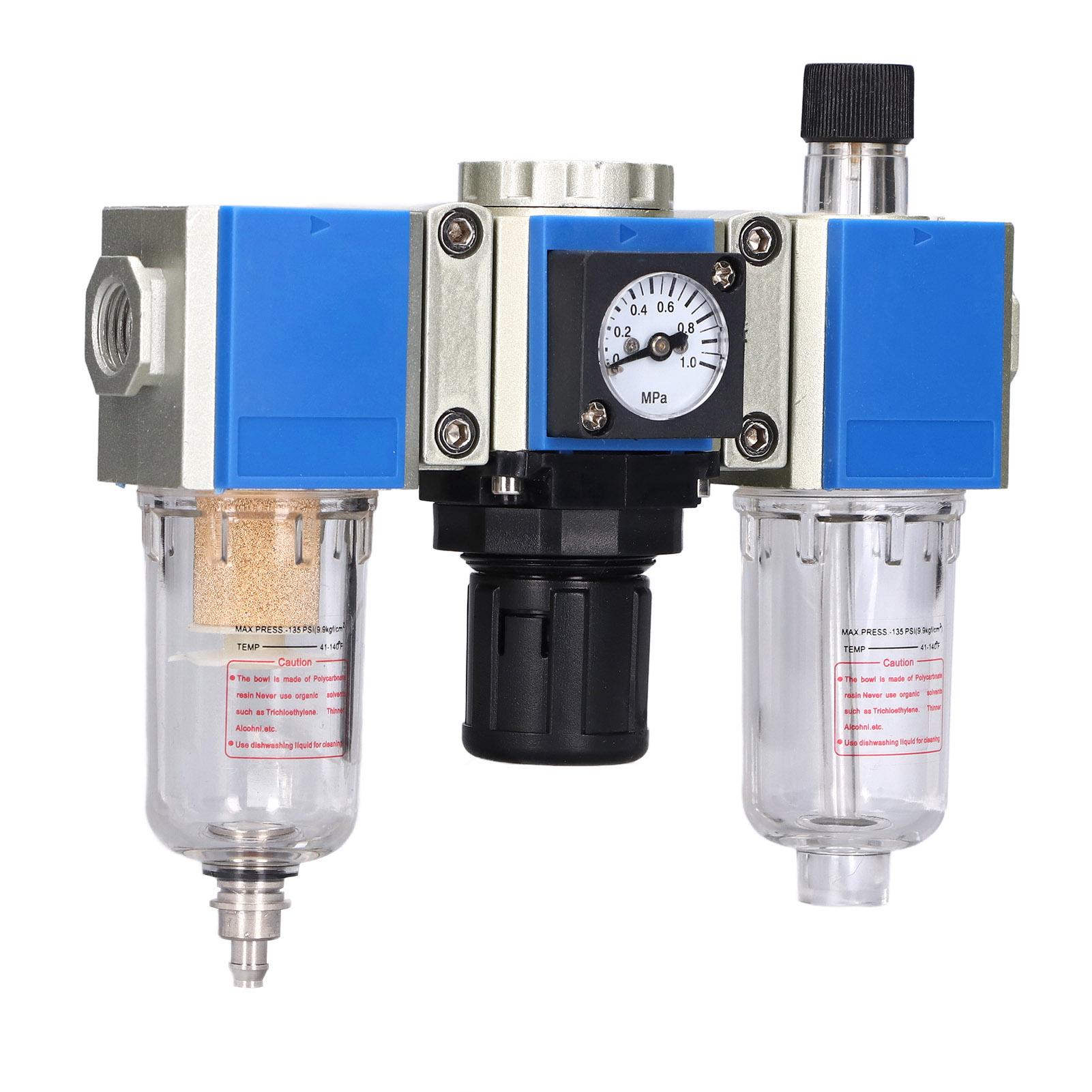 

Блок підготовки повітря 3 в 1 (Фільтр-Регулятор-Лубрикатор) Вологомасловідділювач 3 блоки GC200 08