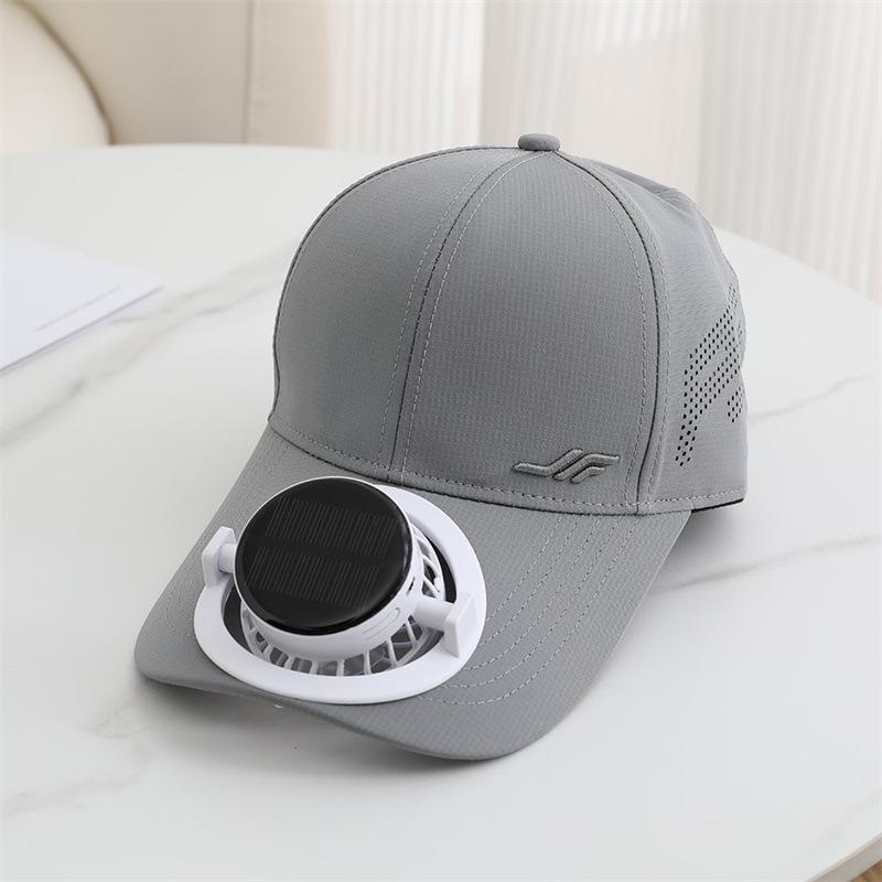 New Solar Charging with Fan Baseball Cap Summer Long Brim Breathable Sun Protection Couple Sunshade Cap