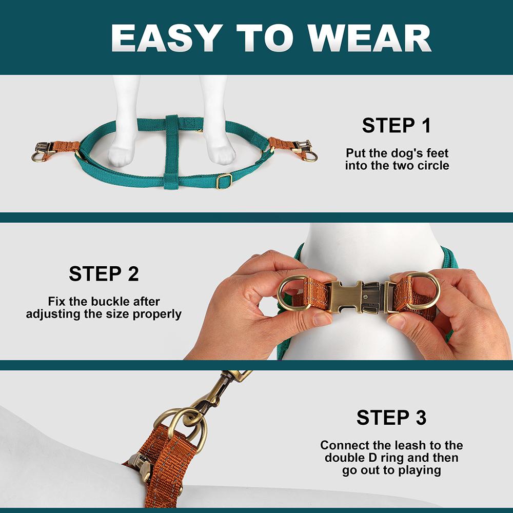 Nylon Reflective Dog Harness Puppy Cat Harness Vest Adjustable Vests For Small Medium Dogs Chihuahua Pitbull Yorkshire Walking