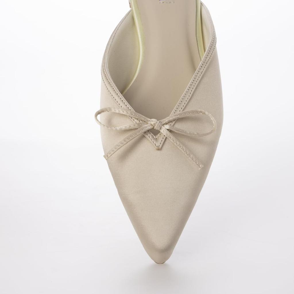 [Evol] [Weich/Gepolstert] V-Ausschnitt Schleifen Ballett-Mule