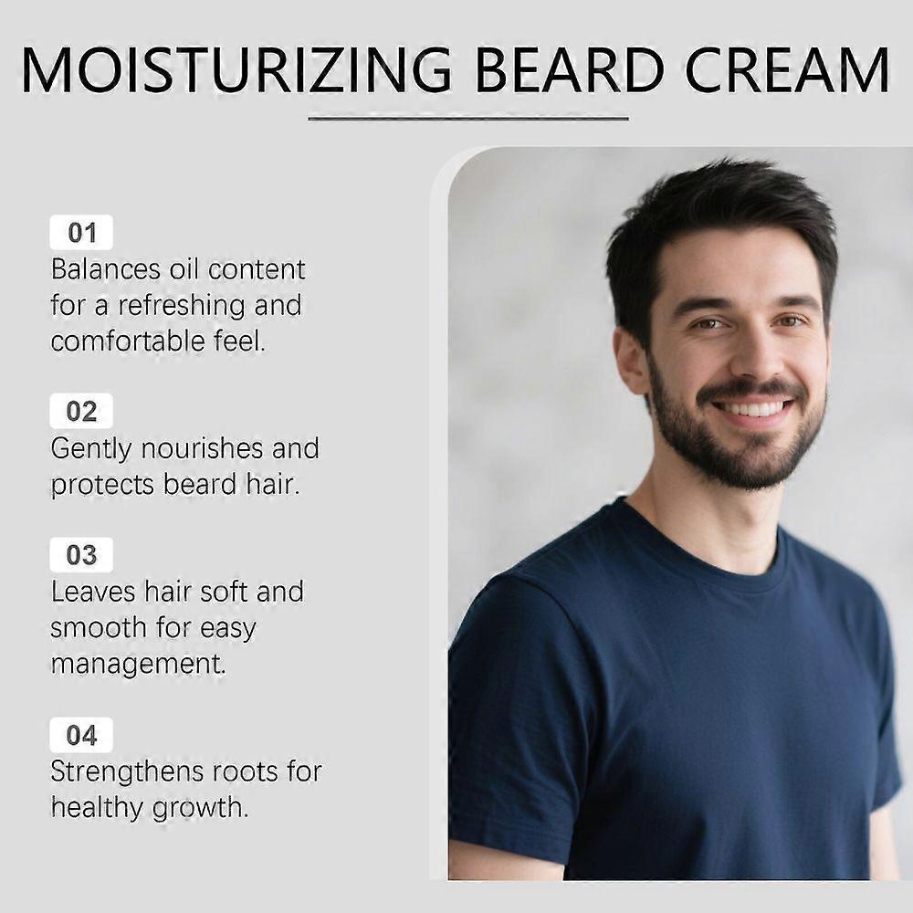 Men'S Beard Care Balm, Supports A Fuller Beard, Made With Natural Butter, Reduces Dryness And Enhances Appearance