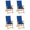 Day and Night - Day and Night Garden Chairs 4 Units Teak Wood with Royal Blue Cushions
