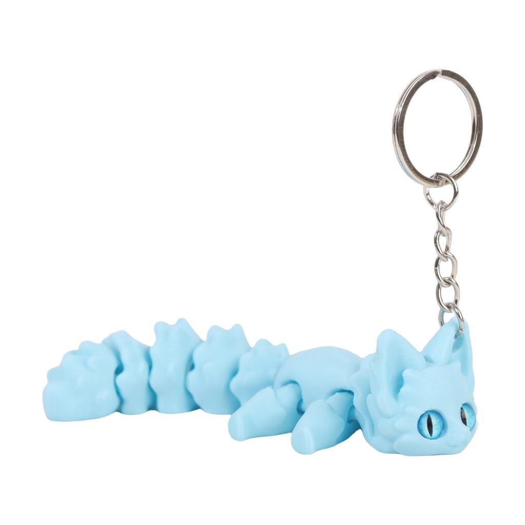 Brelok do kluczy z nadrukiem 3D w kształcie lisa z ruchomym ogonem Kreatywne projektowanie Ozdobny brelok do torby Modny dodatek do prezentu