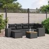 VidaXL Garden Lounge Set with Cushions 7 Pcs, Patio Sofas, Patio Furniture Set, Outdoor Furniture, Black 3225544