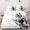 American Football Duvet Cover Set 3D Sports Rugby Player Comforter Cover Skull Football Player Polyester Bedding Set for Kid Boy