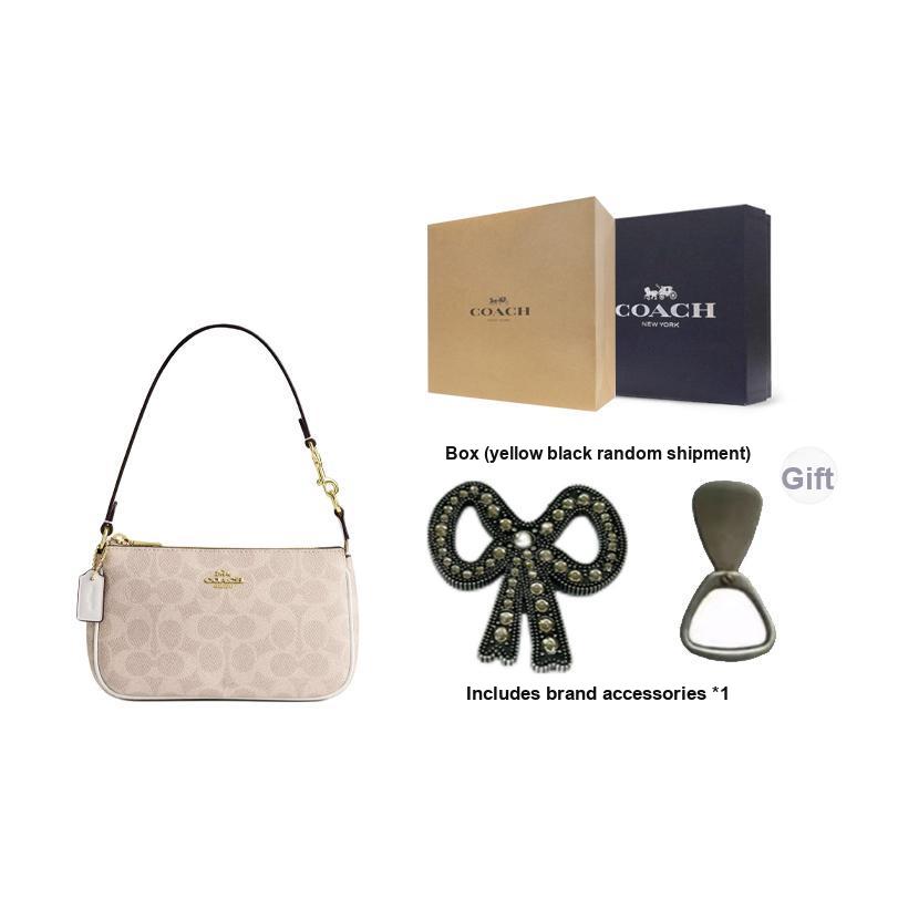 Coach Nolita 19 Klassische Monogramm-Print Reißverschluss Beschichtetes Canvas Schulter-Tote-Bag Kleine Damenhandtaschen Sand Kreideweiß CW426-IMXDM