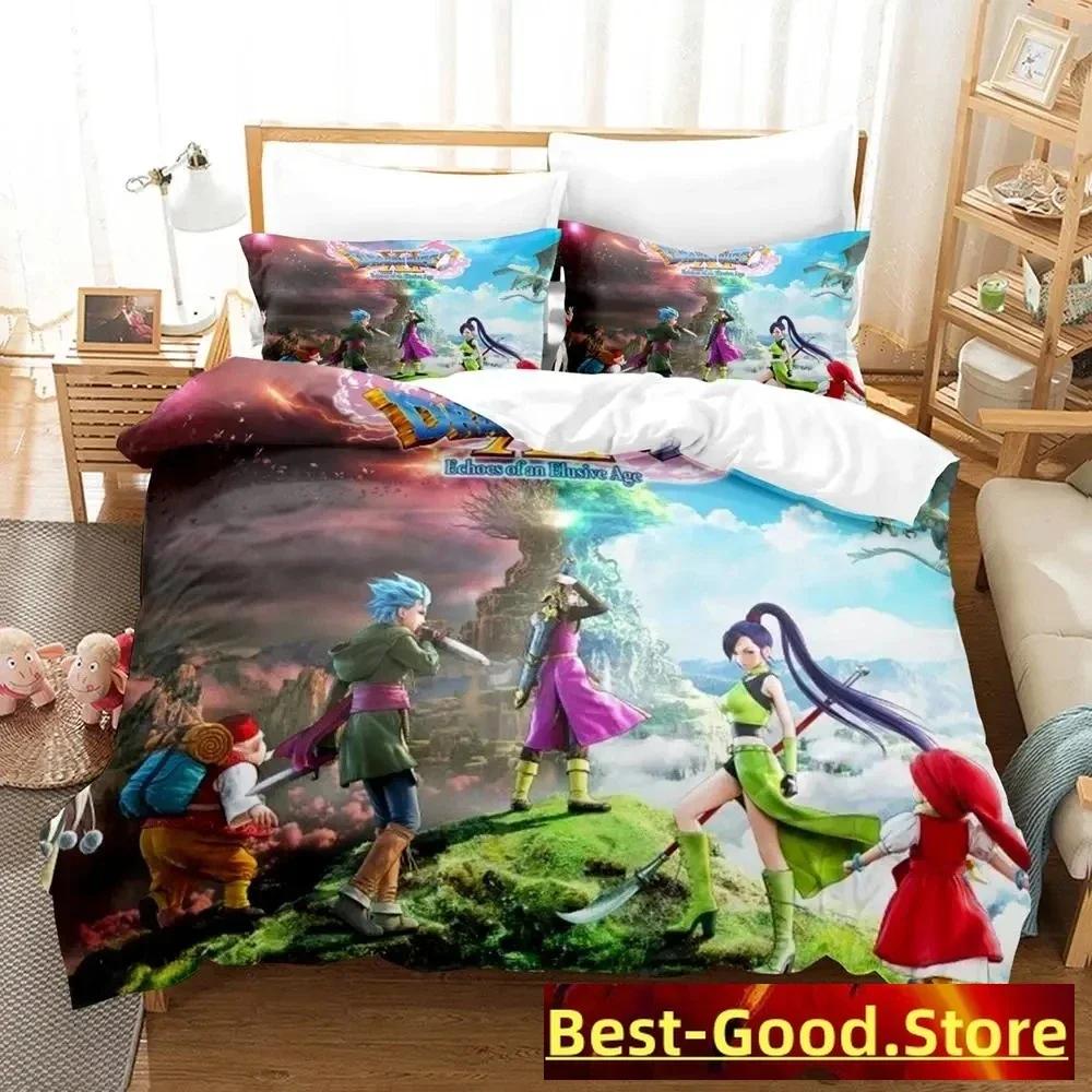Spiel Dragon Quest XI Beding Set Einzel Doppel Voll Königliche Größe Abmessungen Abmessungen Bettwäsche Set Erwachsene Kinder Schlafzimmer Bettbezug Sets parure de