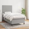 Maison Exclusive - Slatted Bed Base with Mattress Light Grey 90x200 Cm Fabric
