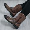 Designer New Arrivals Winter Mixed Patchwork Western Boot High Quality for Men's Pointed Casual Shoes Luxury High Tops