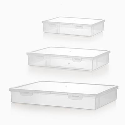 Stackable File Storage Box Water Resistant Clear Document Organiser Case Container for Documents Certificates Notebook
