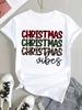 (Asian Size) Peace Trend Christmas Clothing T Shirt Tee Top Festival New Year Women Fashion Print Female Woman Short Sleeve Graphic T-shirts
