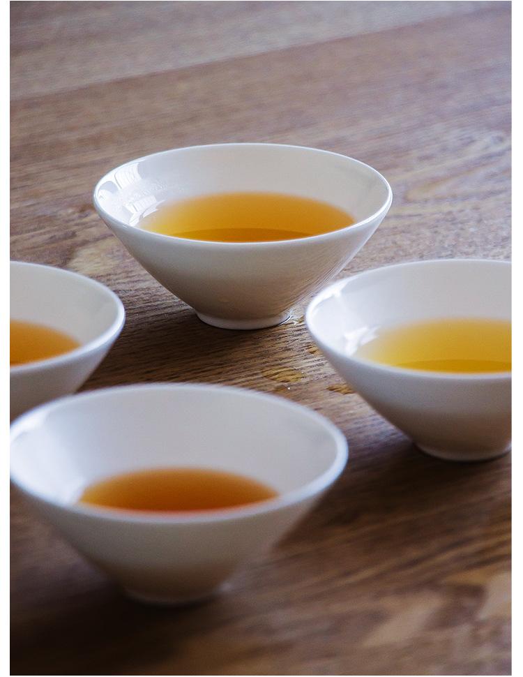 Tazza da tè in porcellana bianca pura, tazza a cappello, tazza da maestro, tazza da tè in ceramica, tazza da tè per set da tè Kung Fu, tazza singola in porcellana bianca