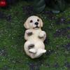 Detailed Golden Retrievers Puppy Dog Resins Miniature Figure Ornament for Creative Landscape and Home Desktop Decors