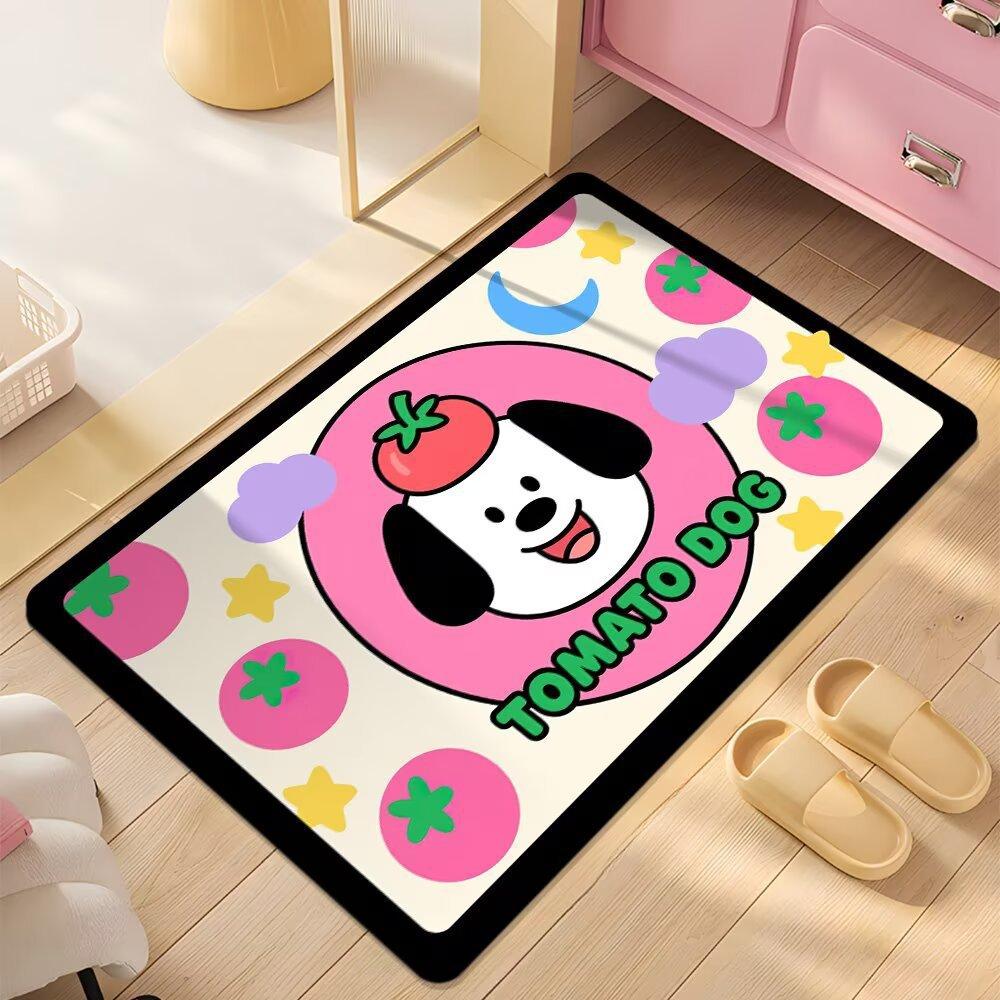 Floor Mat Bathroom Absorbent Mat Cartoon Cute Dopamine Non-slip Mat Household Dirt-resistant Foot Mat Diatom Mud Floor Mat