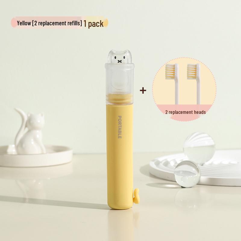 Portable 2-in-1 Toothbrush & Toothpaste Set with Holder - Essential for Travel and Business Trips, Soft Bristles