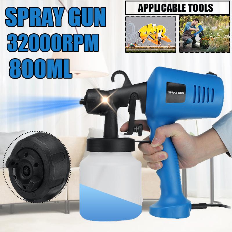 AC 220V Air Spray Guns Copper Motor 400W Electric Paint Sprayer Disinfection Blue 800ml