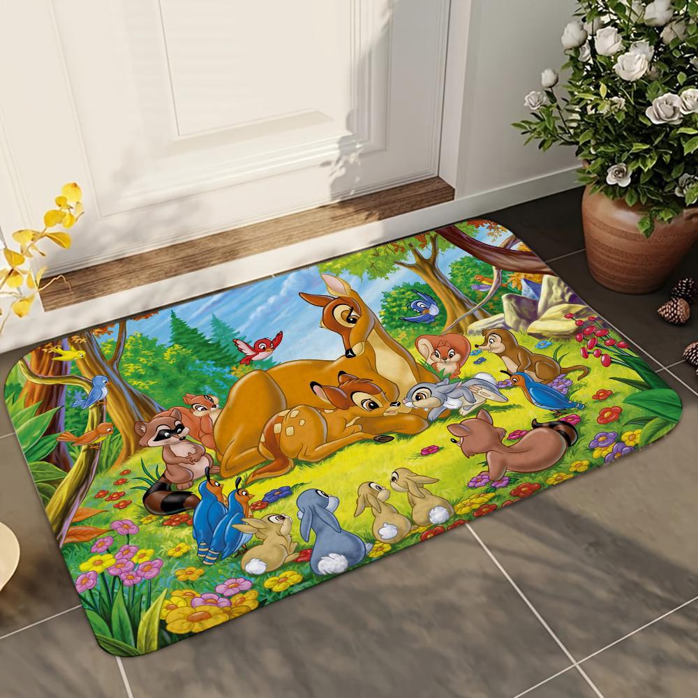 1pc  Disney Bambi Bathroom Absorbent Mats Anti-Slip Mats Home Decor Supplies Carpets Home Kitchen Floor Mats