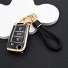 Soft TPU Key Case For VW SEAT Skoda 3/4 Button Key Case Protective Cover for Golf 7 MK7 Tiguan MK2 Leon FR 2 Octavia Key Chain